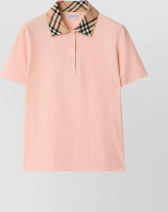 Burberry collared check ribbed short sleeves
