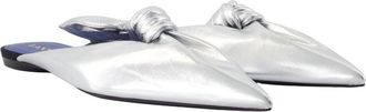 Lanvin Womens Bow-Front Lambskin Mule Silver
