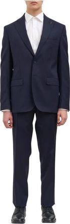 Paoloni Abito in lana stretch - Heren - Business pakken - Blauw - L - Wol - Kostuums