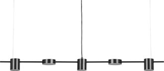 Beliani L&aacute;mpara De Techo Led De Metal Negro Hierro Aluminio 5 Luces Sala De Estar Industrial Moderno Sestra