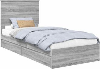 vidaXL Cama Con Almacenamiento Con Cabecera Gris Sonoma 90 X 190 Cm Vidaxl