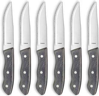 Amefa Cuchillo carne (x6) Acero inoxidable + Madera Madera