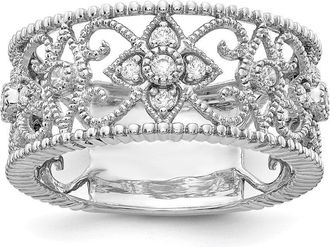 Diamond2Deal 14k White Gold Lab Grown Diamond Wedding Band Ring 1/4Ct Clarity- VS Color- G-H