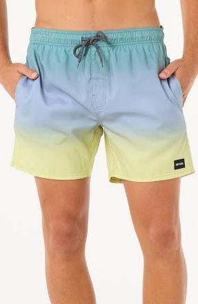Rip Curl Laze Fade Volley Swim Trunks in Blue Lagoon at Nordstrom Rack, Size Medium