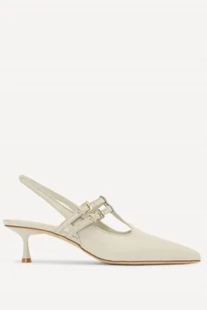 Studio Amelia Womens Alto 50 Slingback Heel Shoe In Cream