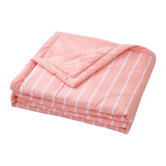 OEM Edred&oacute;n Refrescante De Algod&oacute;n Transpirable, Rosa Con Finas Rayas