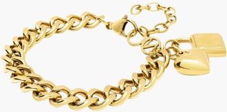 Nialaya Gold Cuban Charm Bracelet at Nordstrom, Size X-Small