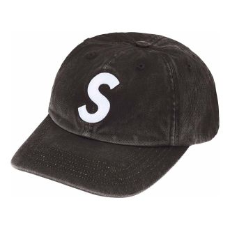 SUPREME Pigment Coated S Logo 6 Panel Black SS25H24-BLACK
