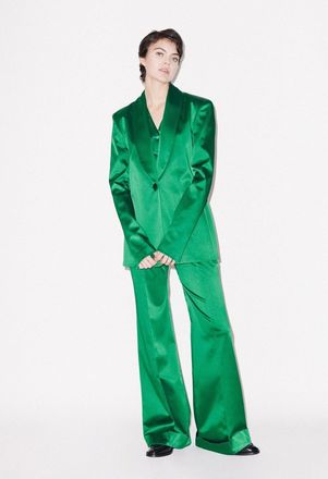 House Of Holland Green Satin Tailored Jacket