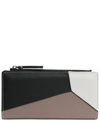 Tiffany & Fred Color-Patch Long Leather Wallet