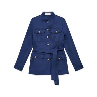 Maliparmi Light Jackets, female, Blue, Size: 2XL Stretch Cotton Padded Coat