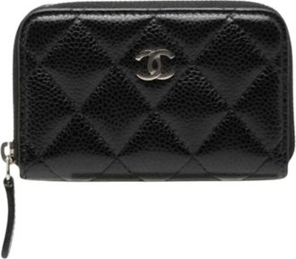 Chanel Pre-owned Wallets, female, Black, Size: ONE SIZE Pre-owned Matelasse Coin Purse