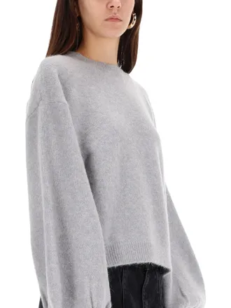 Rotate Wide Sleeve Wool Blend Sweater - Gray