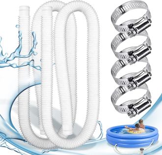 OEM Paquete De 2 Mangueras Para Piscina, Manguera De 32 Mm Para Aspiradora De Piscina Con 4 Abrazaderas Met&aacute;licas, Manguera Para Bomba De Piscina Aplicabl