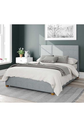 Aspire Home Accents Garland Upholstered Ottoman Storage Bed, Malham Weave Fabric in Black | Size: Single
