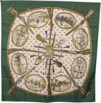 Herm&egrave;s Pre-owned Silk Scarf - Dames - Vintage Accessoires - Groen - ONE Size - Vintage