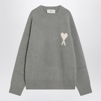 Ami Grey Wool Blend Sweater Ami De Coeur