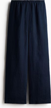 H&M Weite Leinenhose - Blue