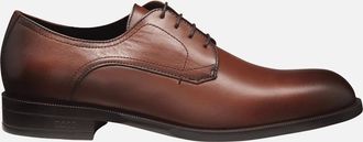 HUGO BOSS Mens Tayil_Derb Leather Brown Derby Shoes - Size: 10