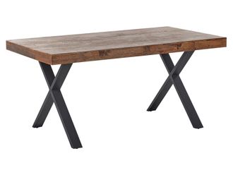 Beliani Mesa de comedor de madera 6 personas L160