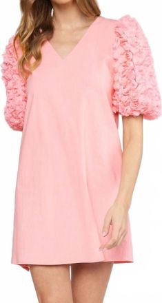 Entro Floral Sleeve Dress In Pink
