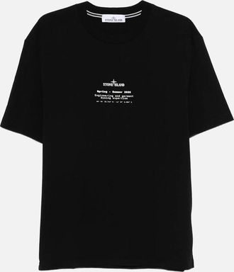 Stone Island Mens S0285 TEXT LOGO T SHIRT - Black - Size: 44