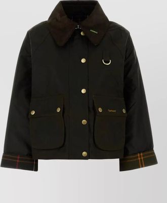 Barbour waxed cropped cotton jacket