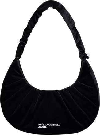 Karl Lagerfeld Bolso Hobo de Velour - Bags - Mujer - Negro - ONE SIZE