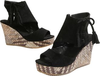 Generic Open Toe Zipper Tassel Sandals, Womens Platform Heeled Wedge, Summer Comfortable Casual Walking Shoes