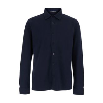 KANGRA Casual Shirts, male, Blue, Size: 2XL Camicia M/L in Piquet Leggero