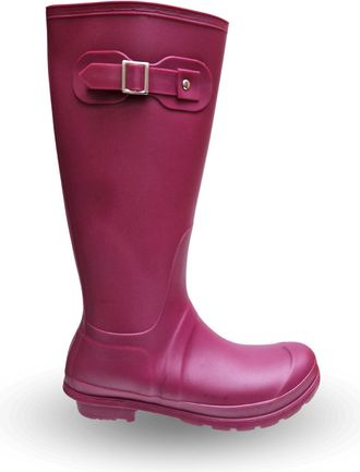 TOSH Ladies Tall Calf Wellingtons PVC Rain Boots Dog Walking Hiking Outdoor Riding Comfort Wellies (Berry, UK Footwear Size System, Adult, Women, Numeric, 
