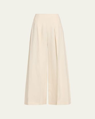 Loro Piana Lanford Palazzo Linen Trousers