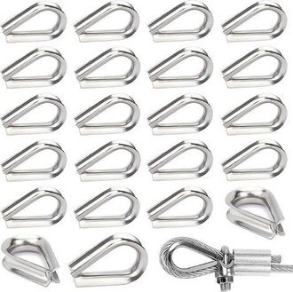 OEM 30 Piezas De Terminales De Cable De Acero Inoxidable 304 M6, Terminales En Forma De Coraz&oacute;n Para Cable De 6 Mm