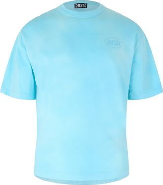 Diesel Heren Logo gewassen T-shirt (Blauw)