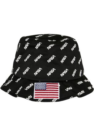 Mister Tee Unisex NASA Allover Bucket Hat Schlapphut, Black, one Size