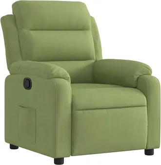 vidaXL Sill&oacute;n Reclinable De Terciopelo Verde Claro Vidaxl