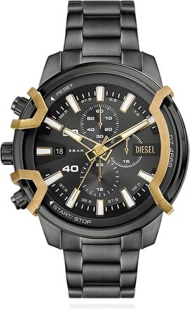 Diesel Griffed Tweekleurig Roestvrijstalen Horloge - Heren - Horloges - Grijs - ONE Size - Accessoires