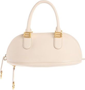 Balenciaga Mini Bolero Leather Bowling Bag in Cream/biscuit at Nordstrom