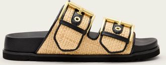 AllSaints Leather Sian Raffia Sandal, Size: UK 4/ US 7/ EU 37