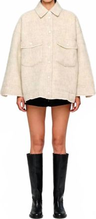 OOF Wear Giacca Wool Overshirt Jacket With Pockets In Bianco Lana