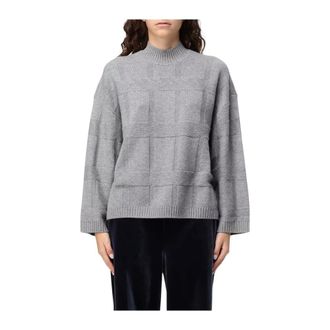 Emporio Armani Maglione Girocollo Geometrico - - Knitwear - Donna - Grigio - XS