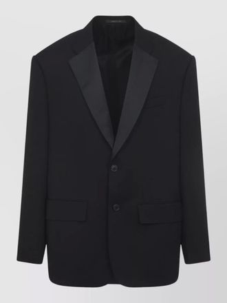 Balenciaga tuxedo jacket satin trim notch lapel