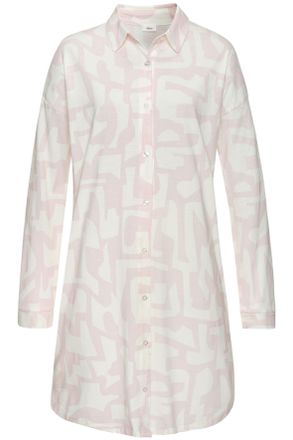 s.Oliver Nachthemd S.OLIVER, Damen, Gr. 32/34, N-Gr, rosa (rosa, wei&szlig; gemustert), Single Jersey, Obermaterial: 50% Baumwolle, 50% Viskose, l&auml;ssig geschnitten c