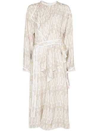 Stella McCartney Taylor asymmetric silk dress - women - Silk - 36 - Grey