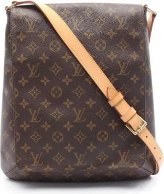 Louis Vuitton Tweedehands Canvas Louis Vuitton tassen - Dames - Vintage Schoudertas - Bruin - ONE Size - Vintage