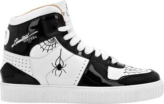 Philipp Plein Schoenen, Dames, Zwart, 40 EU, Leer, King Power Hi-Top Sneakers