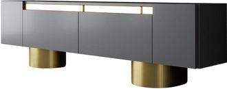 Asir Group LLC Mobili TV, tavolo TV, credenza bassa Stand Antracite Gold