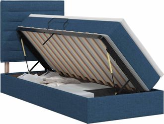 vidaXL Cama Con Almacenamiento Y Colch&oacute;n Azul 90 X 190 Cm Tela Vidaxl
