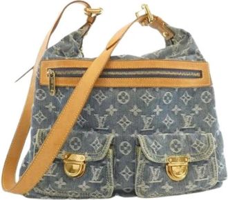 Louis Vuitton Pre-owned Monogram Denim Shoulder Bag - Dames - Vintage Schoudertas - Blauw - ONE Size - Denim - Vintage