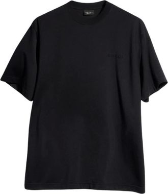 Gucci Tops, Heren, Zwart, 2Xl, Katoen, S/S Regular T-Shirt